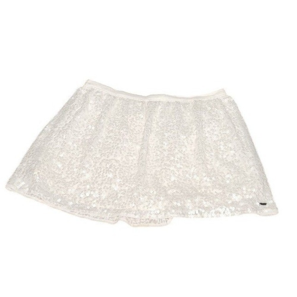 Hollister Womens White‎ Sequin Mini Skirt Y2K Party Size M